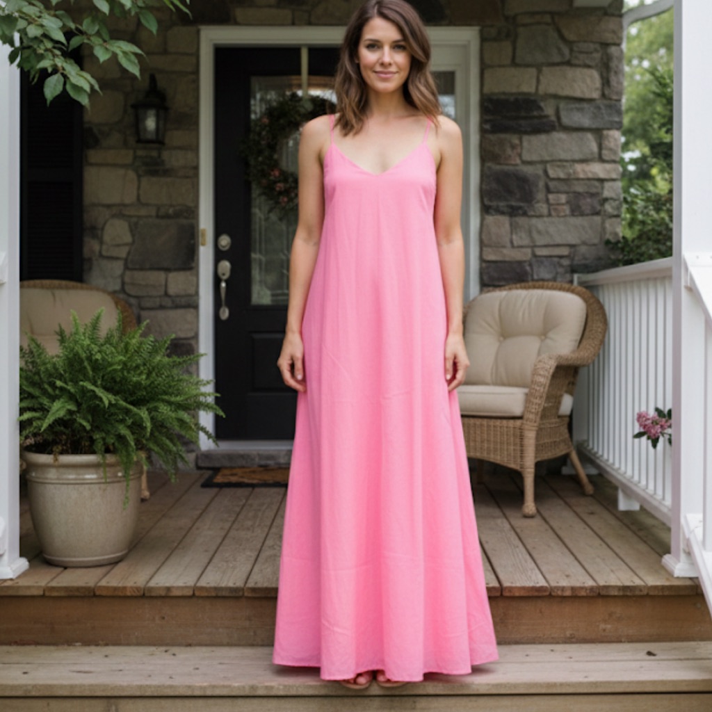 Xirena Petal Pink Maxi Slip Dress With Pockets Size X-Small